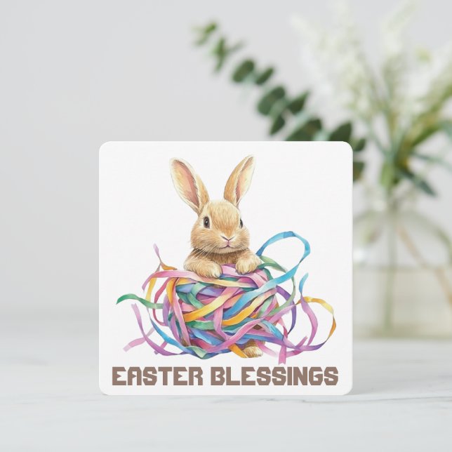 Cartão De Agradecimento Placa de Saudação de Bênçãos de páscoa (Em pé/Frente)