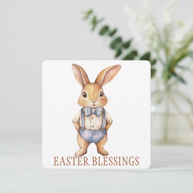 Cartão De Agradecimento Placa de Saudação de Bênçãos de páscoa (Em pé/Frente)