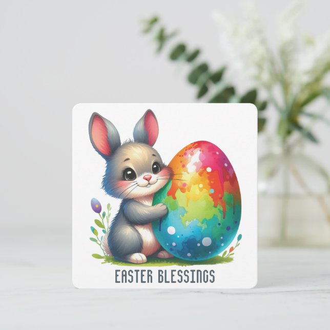 Cartão De Agradecimento Placa de saudação de felz pascoa (Em pé/Frente)