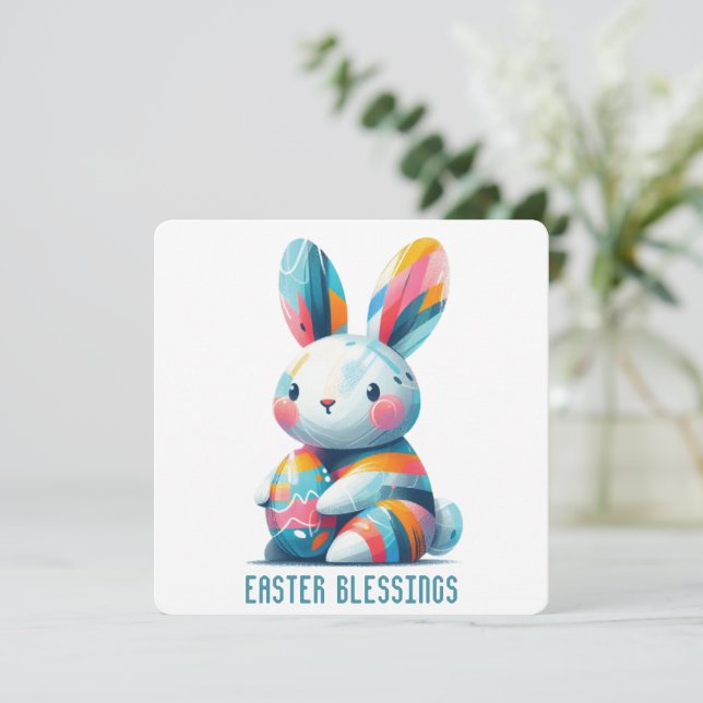 Cartão De Agradecimento Placa de saudação de felz pascoa (Em pé/Frente)