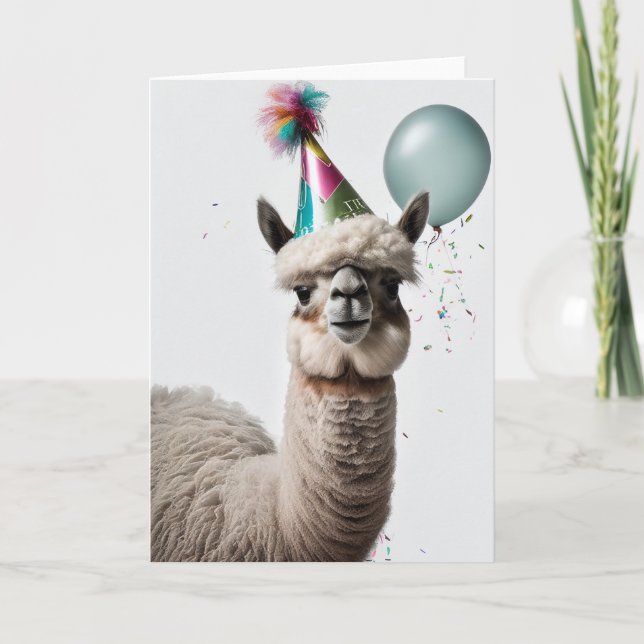Cartão De Agradecimento Placa de saudação de Festa de aniversário Alpaca d (Frente)