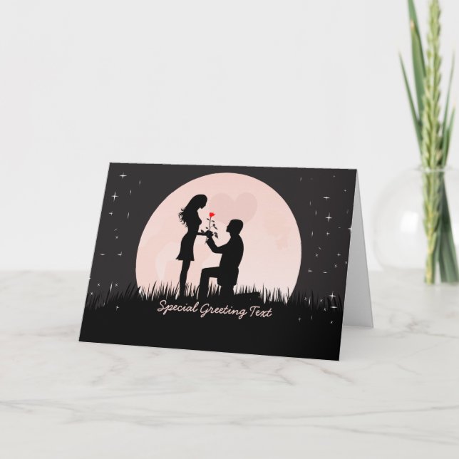 Cartão De Agradecimento Placa de saudação de noivado (Frente)