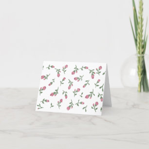 Cartão De Agradecimento Placa de Saudação de Vazio Floral Rosebud