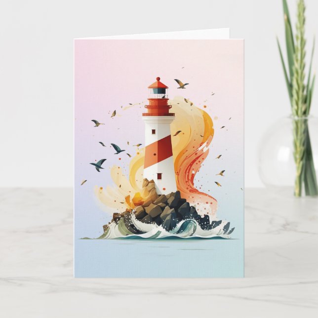 Cartão De Agradecimento Placa de saudação do farol do vazio (Frente)