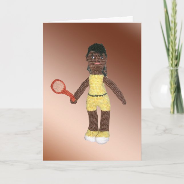 Cartão De Agradecimento Placa de Saudação - Motivação do Jogador de Tênis (Frente)