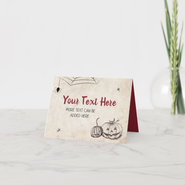 Cartão De Agradecimento Placa de tenda de Mesa dobrável para a abóbora Hal (Frente)