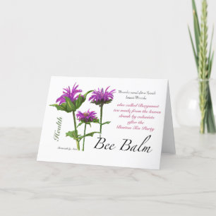 Cartão De Agradecimento Placa de Vazio Bee Balm
