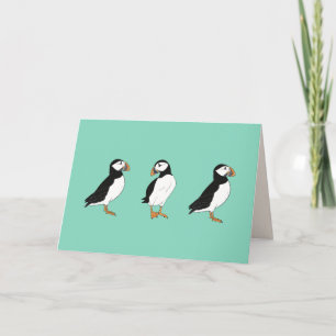 Cartão De Agradecimento Placa de Vazio de Puffin