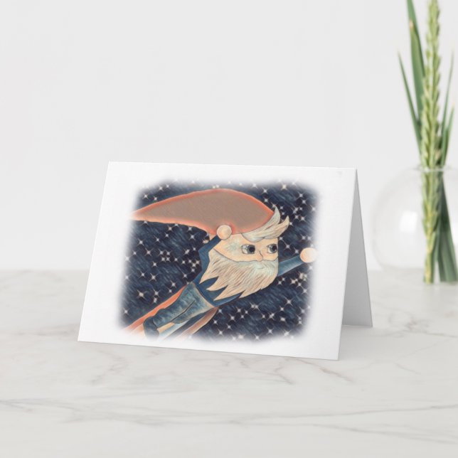 Cartão De Agradecimento Placa de Vazio Gnomo Voadora (Frente)