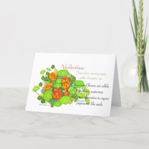 Cartão De Agradecimento Placa de Vazio Nasturtium
