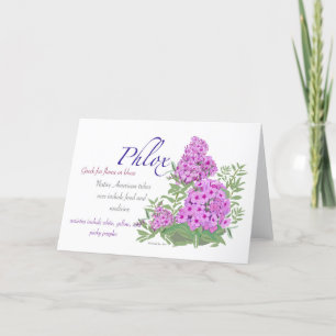 Cartão De Agradecimento Placa de Vazio Phlox