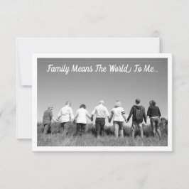 Cartão De Agradecimento Placa De Vazio Plana - Família Significa O Mundo P