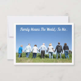 Cartão De Agradecimento Placa De Vazio Plana - Família Significa O Mundo P