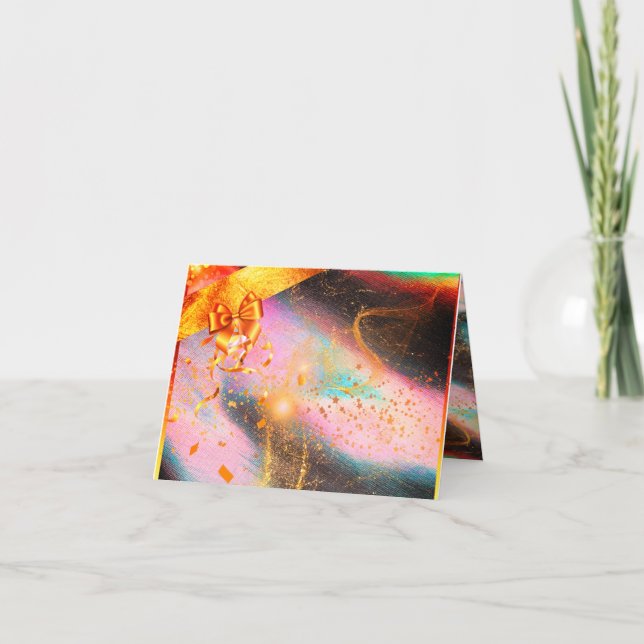 Cartão De Agradecimento Placa dobrada, de/para, Design do Ouro (Frente)