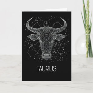 Cartão De Agradecimento Placa dobrada de Vazio de constelação Taurus Zodia