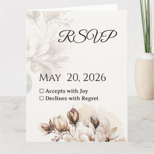 Cartão De Agradecimento Placa Elegante Classic Beige Magnolia RSVP