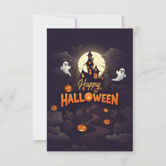 Cartão De Agradecimento Placa Feliz De Halloween Com Nome Personalizado