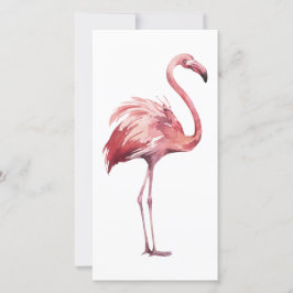 Cartão De Agradecimento Placa Flamingo Watercolor