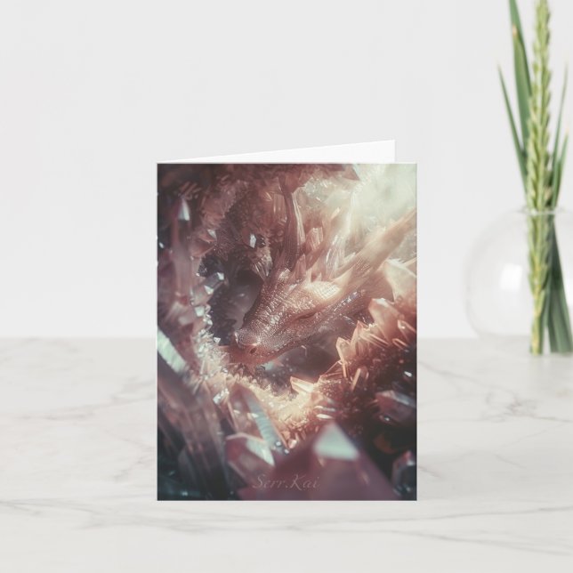 Cartão De Agradecimento Placa Guardiã do Rosa Quartz (Frente)