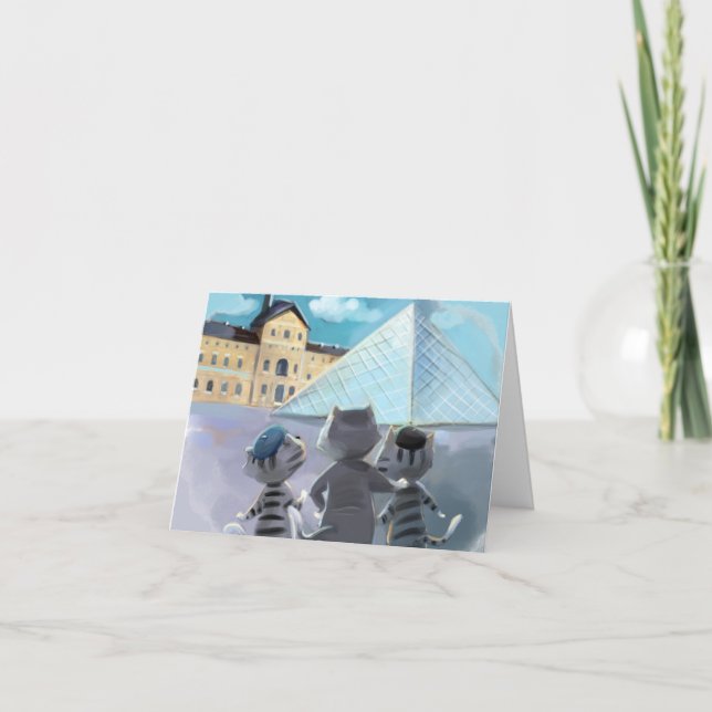 Cartão De Agradecimento Placa Louvre (Várias Dimensões) (Frente)