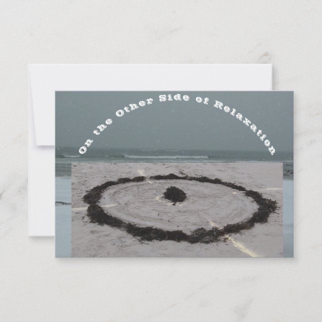 Cartão De Agradecimento Placa Maze de praia plana (Frente)