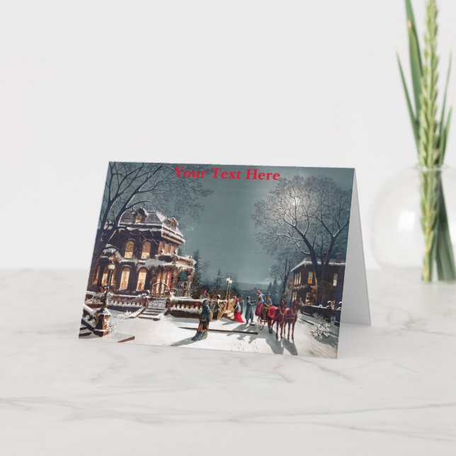 Cartão De Agradecimento placa natal vintage (Frente)