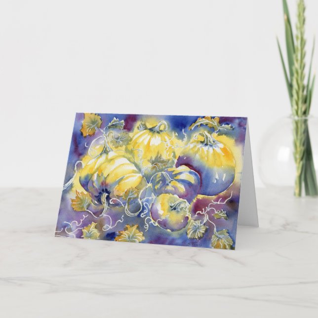 Cartão De Agradecimento Placa para Vazio Pumpkins brilhante (Frente)