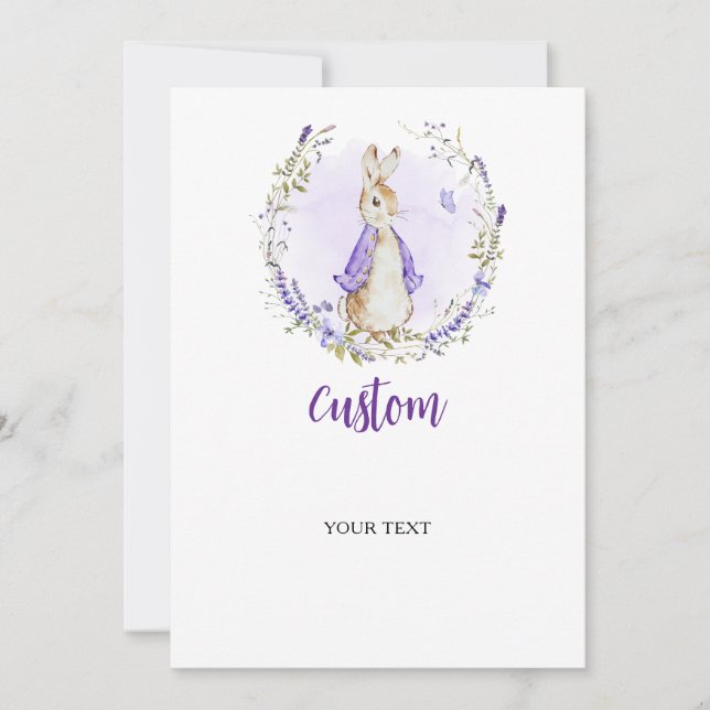 Cartão De Agradecimento Placa Personalizada de Chá de fraldas Roxo Peter R (Frente)