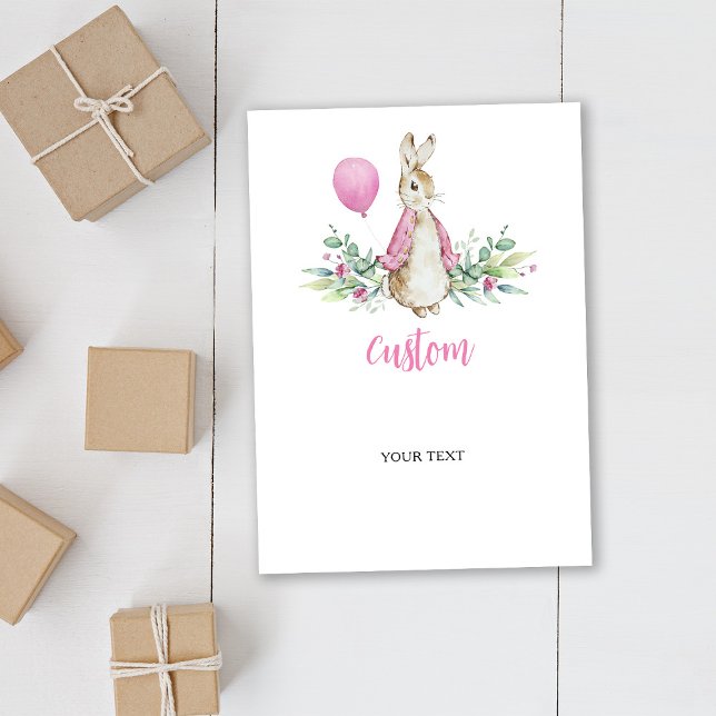 Cartão De Agradecimento Placa Personalizada do Chá de fraldas Peter Rabbit (Criador carregado)