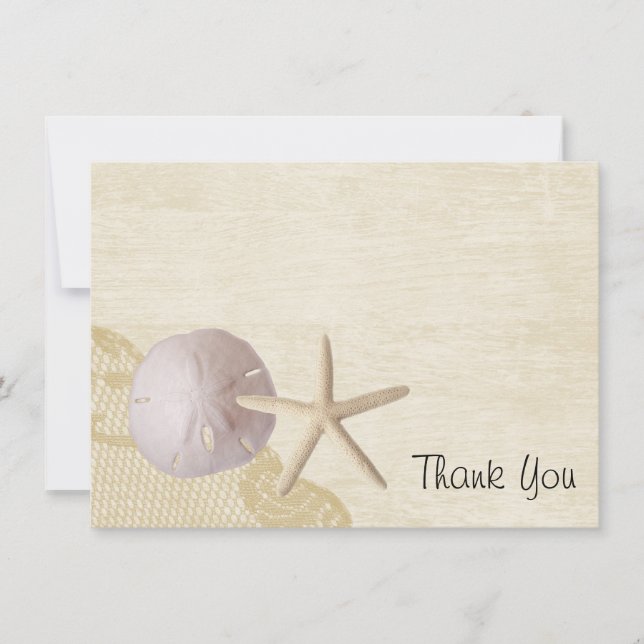 Cartão De Agradecimento Placa Plana de praia tesurada Obrigado (Frente)