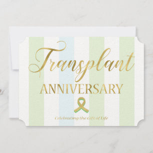 Cartão De Agradecimento Placa plana Dourada e verde do aniversário de tran