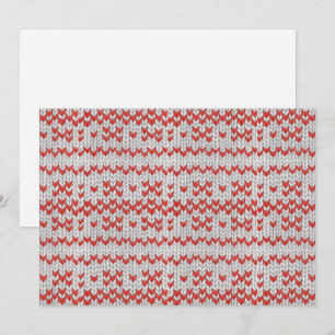 Cartão De Agradecimento Placa plana KNIT NORDIC VERMELHA 5x7 / Horizontal