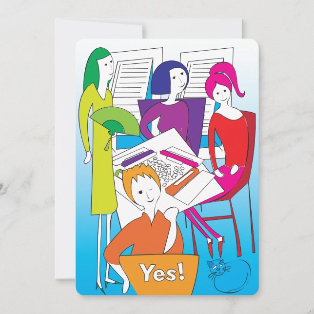 Cartão De Agradecimento Placa Plana Mah Jongg Yes (Frente)