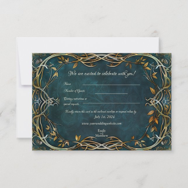 Cartão De Agradecimento Placa RSVP de Casamento de Majestade da Terra Médi (Frente)