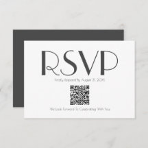 Placa RSVP de código QR inspirada retroativamente 