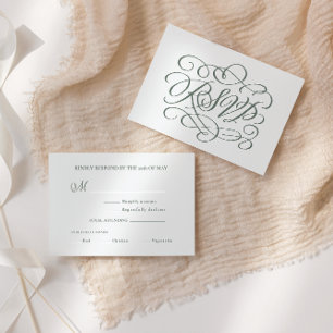 Cartão De Agradecimento Placa RSVP de Farinhas de Casamento de Caligrafia 