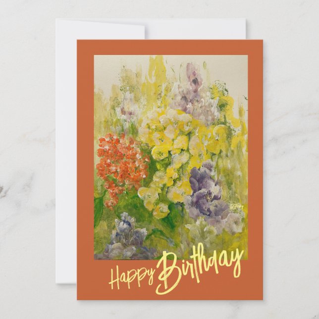 Cartão De Agradecimento Placa Think Primavera Flat Note (Frente)