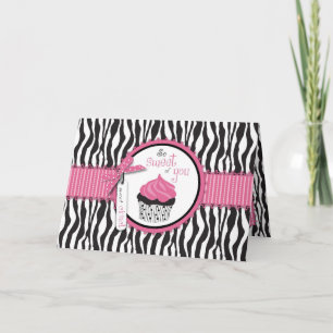 Cartão De Agradecimento Placa TY de Cupcakes Chic Boutique