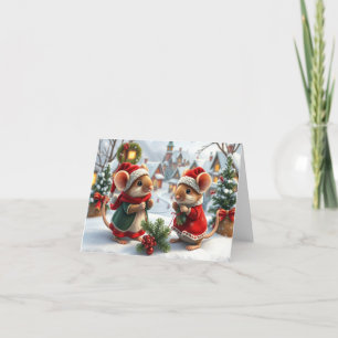 Cartão De Agradecimento Placa Xmas para ratos Bons