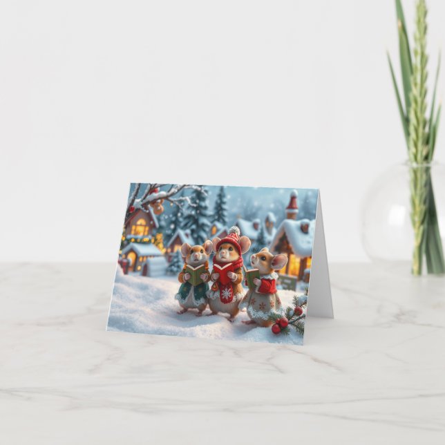 Cartão De Agradecimento Placa Xmas para ratos Bons (Frente)