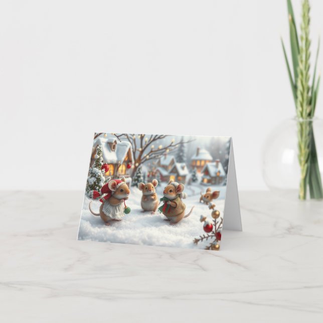 Cartão De Agradecimento Placa Xmas para ratos Bons (Frente)