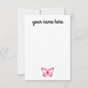 Cartão De Agradecimento Placas borboletas personalizadas para meninas