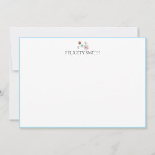 Cartão De Agradecimento Placas de Nota Azul Moderno Elegante