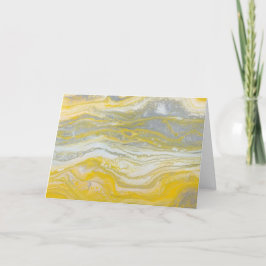 Cartão De Agradecimento Placas de Nota de Abstrato Amarelo e Prateado (Den