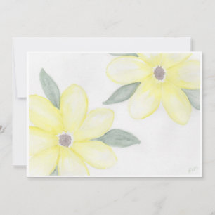 Cartão De Agradecimento Placas de Nota de Flores Amarelas