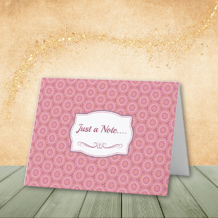 Cartão De Agradecimento Placas de Nota de Padrão Mauve e Rosa
