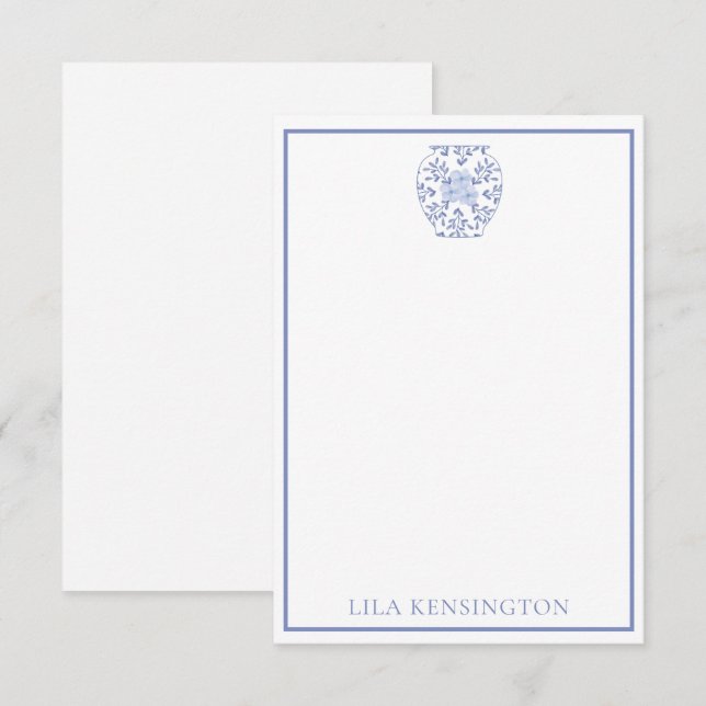 Cartão De Agradecimento Placas de Nota Personalizadas de Jar Vase de Ginge (Frente/Verso)