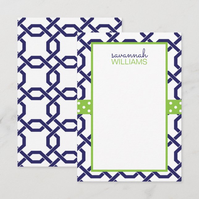 Cartão De Agradecimento Placas de Nota Personalizadas de Lattice & Grosgra (Frente/Verso)