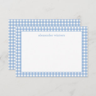 Cartão De Agradecimento Placas de Nota Personalizadas Gingham