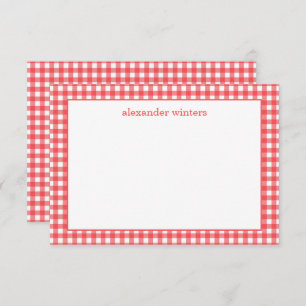 Cartão De Agradecimento Placas de Nota Personalizadas Gingham